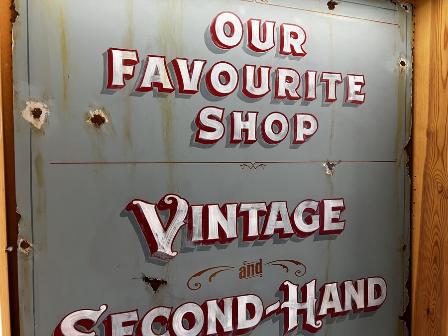 Vintage hand-painted signage for Our Favourite Shop